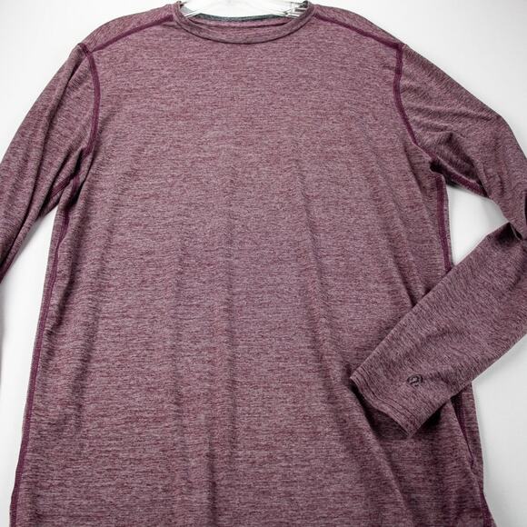 Champion Men's Long Sleeve Henley Medium Athletic Workout Dark Rose Gray Heather - Picture 6 of 10